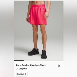Mens lululemon pacebreaker shorts - M